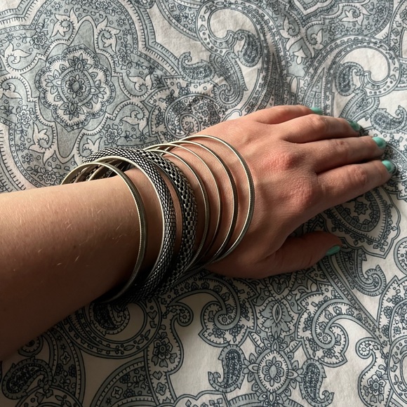 Mixed Texture Bangles Set - Picture 2 of 2